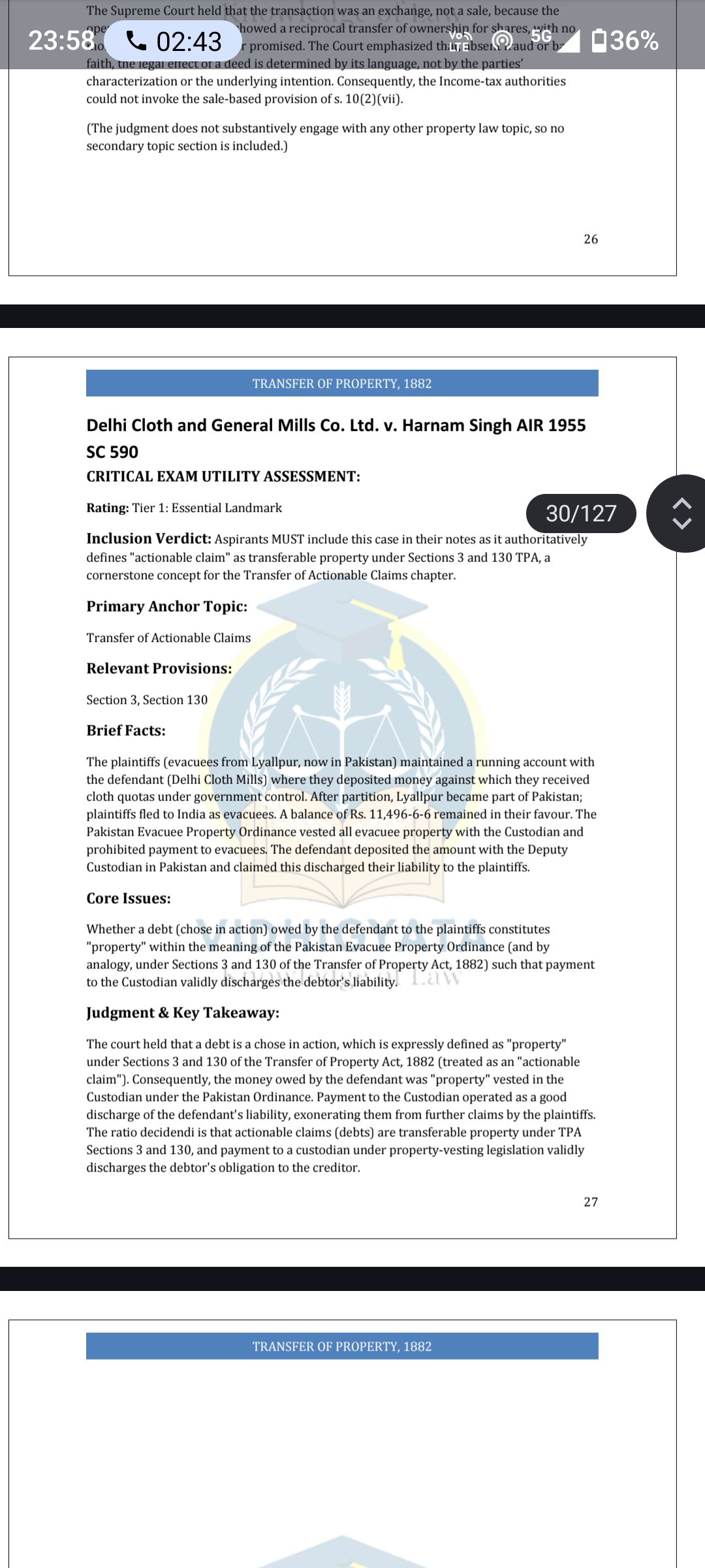 Transfer of Property Act, 1882 Judgement Manual - Image 2